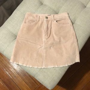 Brandy Melville OS pink corduroy mini skirt